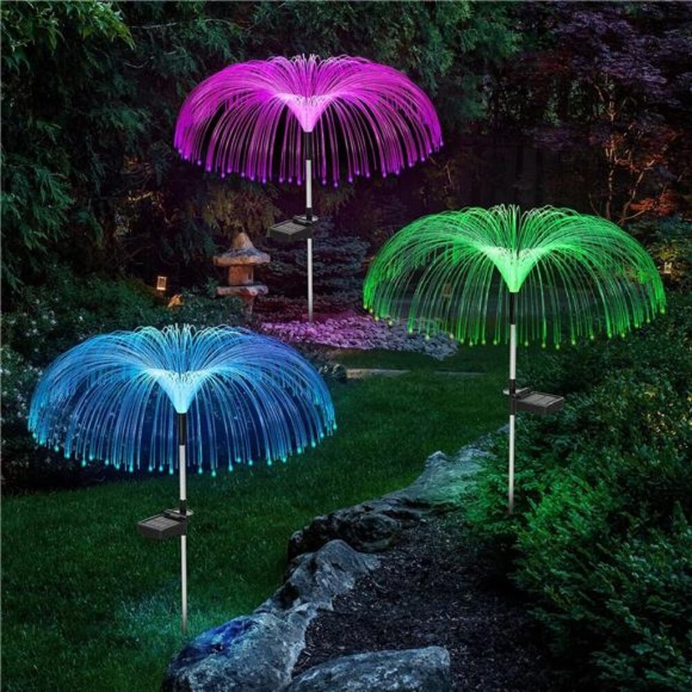 Solar Flower Lights Outdoor Garden Decorations Waterproof, 7 Color Changing